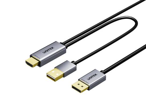 Unitek HDMI to DisplayPort Cable 4K60Hz 1.8m with USB Power Cable V1714