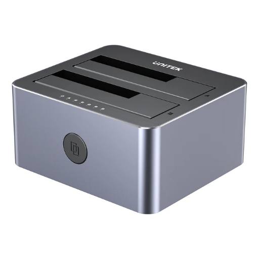 [29546] Unitek HDK SATA6G Dual Bay HDD Docking Station Alum 10Gbps Grey Y-3027 (UK)