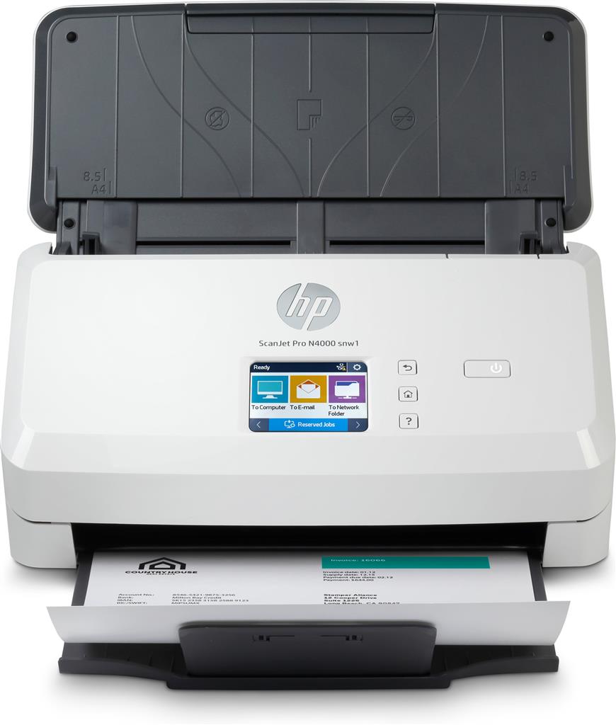 [6FW08A] HP Scanjet Pro N4000 snw1 600 x 600 DPI Sheet-fed scanner Black, White A4