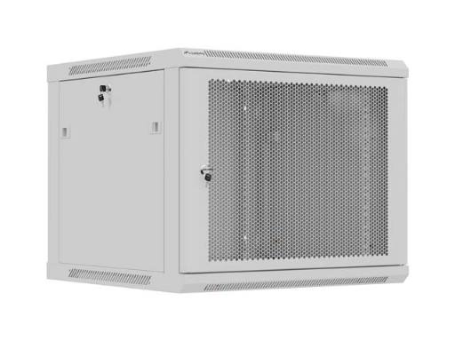 [29533] Lanberg Wall Rack 19'' with Perforated Door 9U 60cm Grey FLAT PACKED