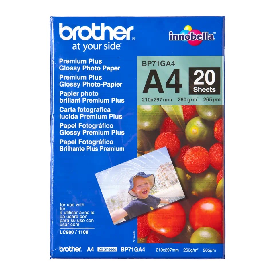 [4977766658416] BP71GA4 (S) BROTHER A4 GLOSSY PHOTO PAPER 260GR 20 SHEETS