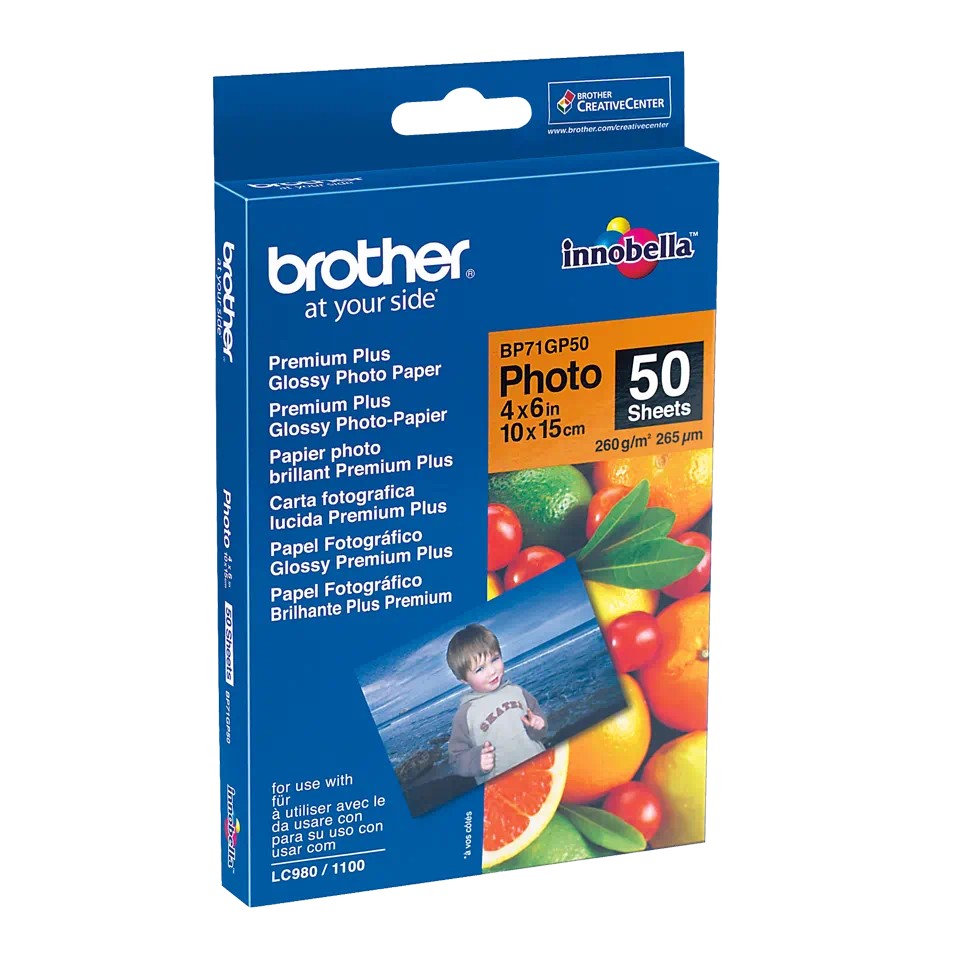 [4977766658430] BP71GP50 (D) BROTHER GLOSSY PHOTO PAPER 10x15cm 50 SHEETS 260GR2