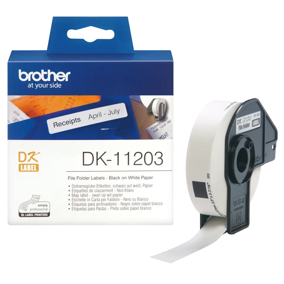 [4977766628150] DK11203 (S) BROTHER File folder labels 300/Roll (17mm x 87mm)