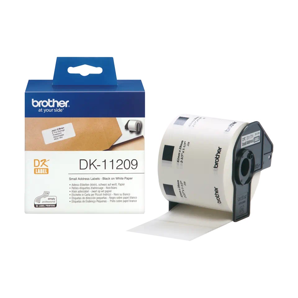 [4977766628136] DK11209 BROTHER Small Address Labels 800/Roll (29mm x 62mm)