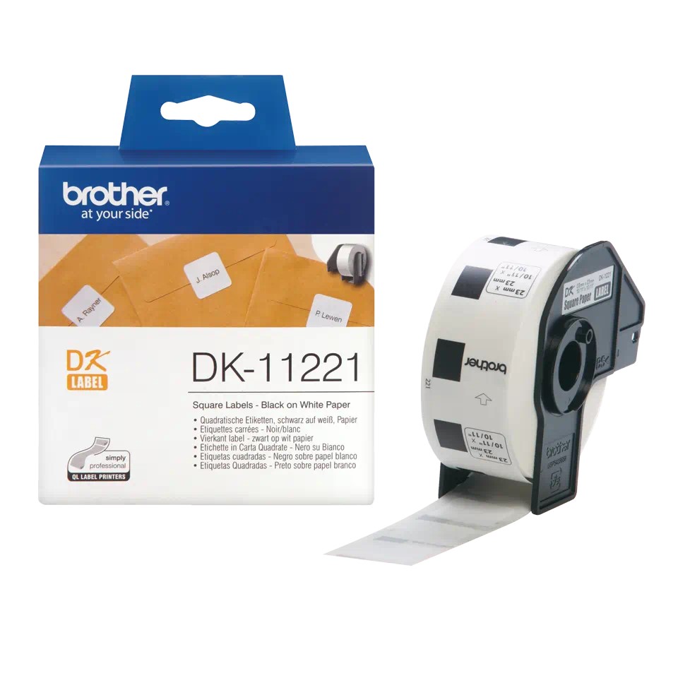 [4977766655934] DK11221(D) BROTHER SQUARE Labels 1000/Roll (23mm Diameter)
