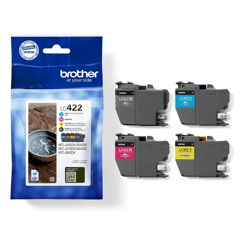 LC422 Value Pack ink cartridge 550 pages MFCJ5340DW, 5740DW,MFCJ6540DW,MFCJ6940DW