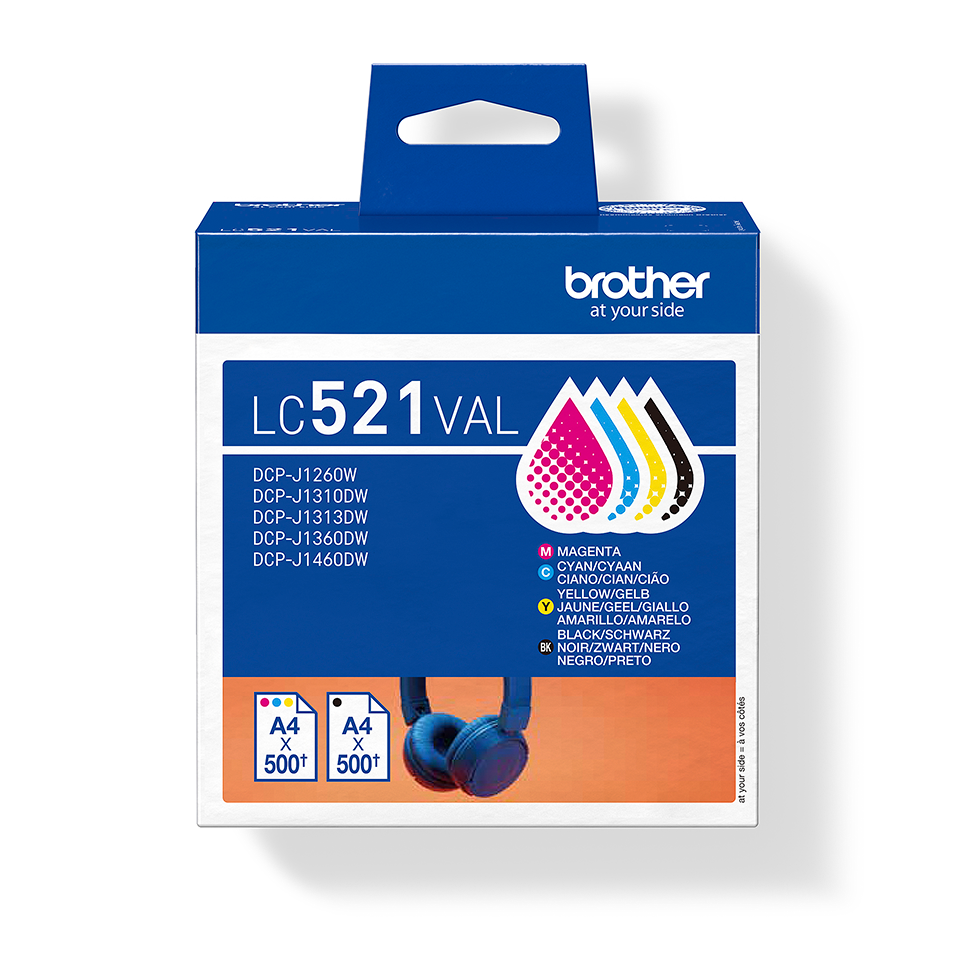 [LC521VAL] LC521VAL ink cartridge 500 pages each ( DCPJ1260W/1360DW)