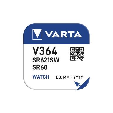 [29446] Varta Silver Oxide Coin Cell Battery 364 SR60 SR621SW (Low Drain)