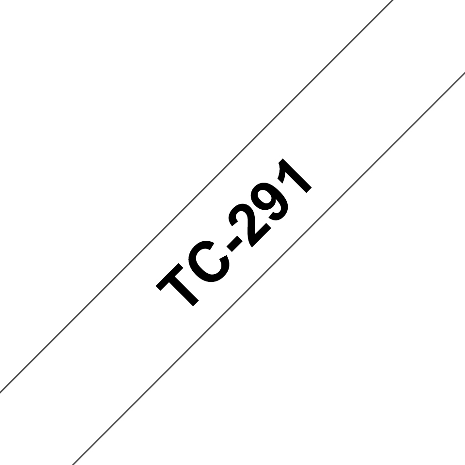 TC291 (D) 9mm BLACK ON WHITE 7.7m BROTHER P-TOUCH TAPE