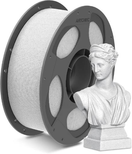 [30562] Anycubic PLA Filament Marble White 1Kg. Ideal Usage: Architectural models, classical statues, busts, plant pots, vases, and museum-style display pieces where you want an authentic stone or ceramic aesthetic.