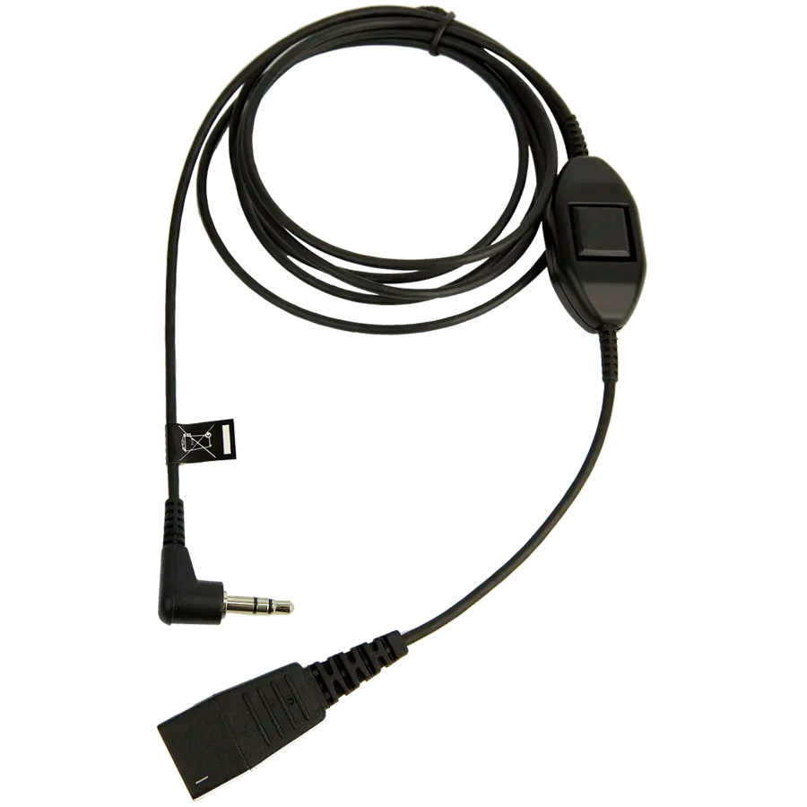 JABRA QD Cord to 3.5 mm jack. With in-line call-answering; for Alcatel 8er and 9er Series