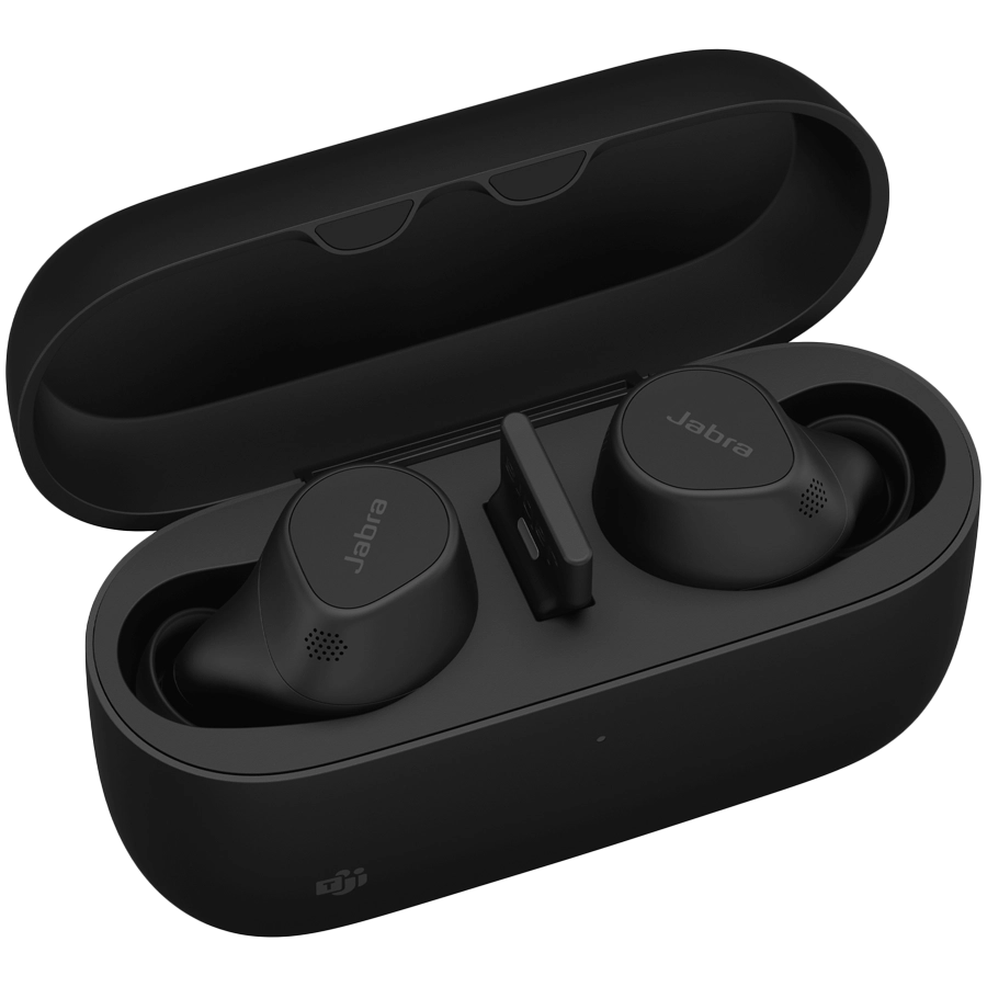 JABRA EVOLVE2 Buds MS, Cradle USB-A MS, Link 380 BT adapter USB-A MS, 30  cm USB-C to USB-A cable, Ear gels, wireless charging pad, warranty