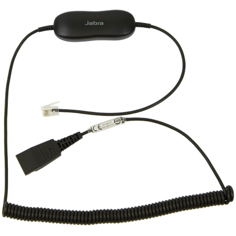 [88001-04] JABRA Smart Cord, QD to RJ9, coiled, with 8-position switch configurator, for Avaya one-X Telephone system ( for 96XX Series)