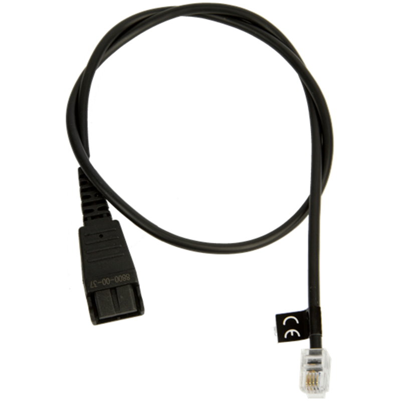 [8800-00-37] JABRA QD Cord to RJ10, straight, 0,5 meters, e.g. for Lucent Callmaster V, VI, Cisco 79xx and PLX A22