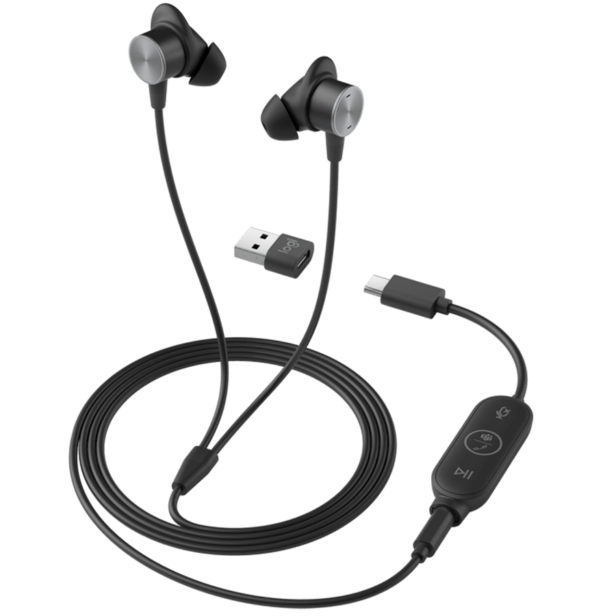 [981-001013] LOGITECH Logi Zone Wired Earbuds UC - GRAPHITE - USB - EMEA