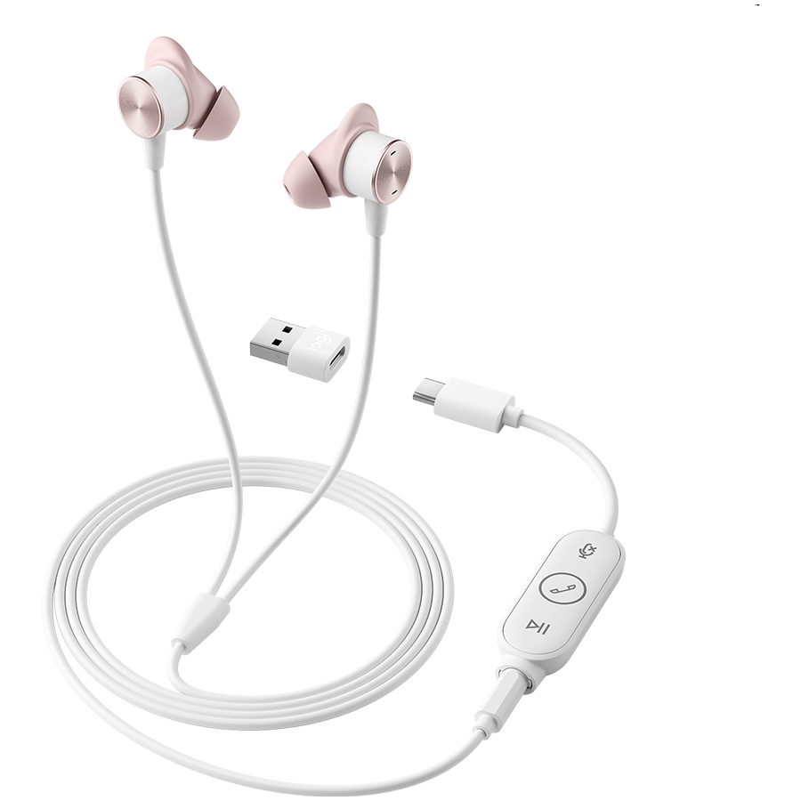 [981-001135] LOGITECH Logi Zone Wired Earbuds - ROSE - USB - EMEA-914