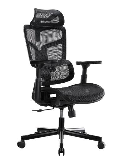 [29249] Lumivida Office Chair Ergonomic Mesh Lumbar Support Adjustable Seat/Armrest Black CH10-10