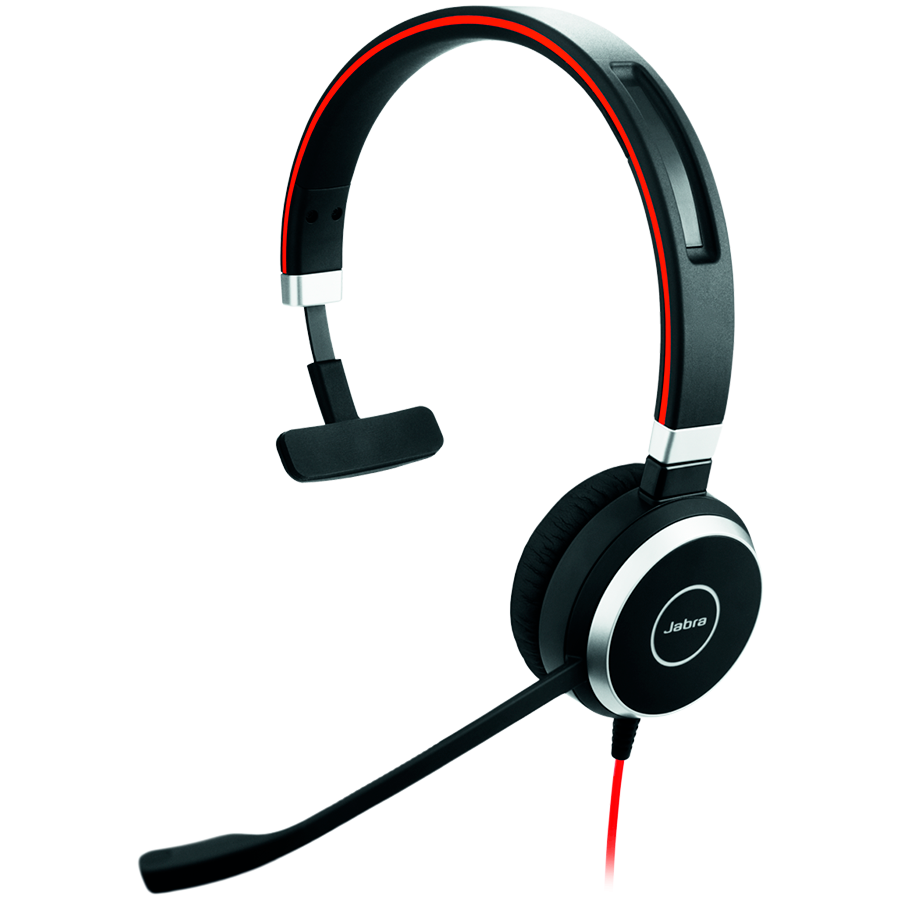 [6393-829-209] JABRA EVOLVE 40 UC Mono USB Headband, Noise cancelling, USB and 3.5 jack connectivity, with mute-button and volume control on the cord, Busylight , Discret boomarm