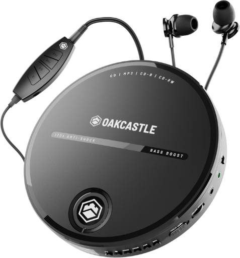 Oakcastle CD10 Portable CD Player Incl Earphones, Rechargeable or Battery Powered