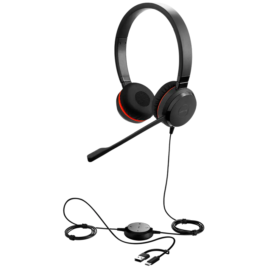[4999-823-369] JABRA Evolve 20 SE, Stereo MS, USB C/A adapter, Leather