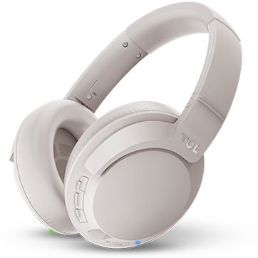 [ELIT400NCWT-EU] TCL Over-Ear Bluetooth + ANC Headset, HRA , slim fold, Frequency: 9-40K, Sensitivity: 94 dB, Driver Size: 40mm, Impedence: 86 Ohm, Acoustic system: closed, Max power input: 50mW, Bluetooth (BT 4.2) & 3.5mm jack, Hi-Res Audio & ANC, Color Cement Gray