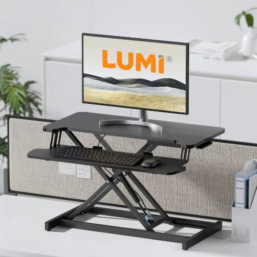 Brateck DWS37-01 Sit Stand Gas Spring Desk Workstation Max Height 51cm