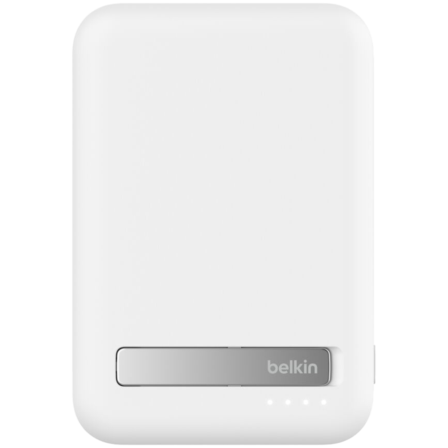 BELKIN 8k Qi2 MagSafe Compatible Powerbank with Kickstand, White
