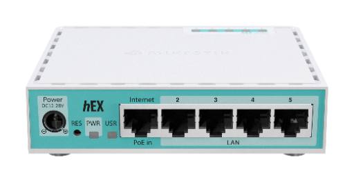 [29123] MikroTik Router Wired hEX 5xGbE/PoE In/USB 512MB E50UG