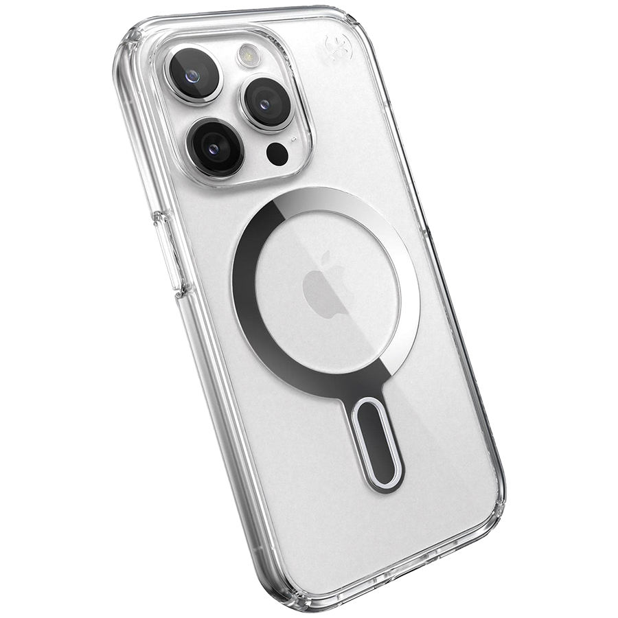SPECK MOBILE COVER iPhone 15 Pro PRESIDIO CLR + MS + CL CLEAR/SERENE SILVER
