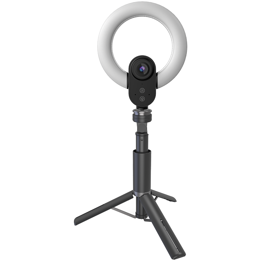 LORGAR Circulus 910 Streaming Webcam - 5MP, Sony STARVIS Sensor, Ring Light, Auto Focus, Black+White