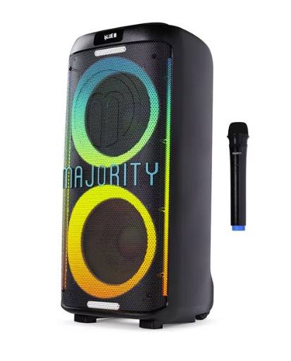 [29064] Majority Speakers Portable Karaoke PULSE P4 420W Wireless Mic BT/USB/RGB UK