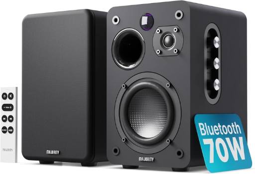 Majority Speakers Active D70X 70W 2.0 BT/USB/Phono/HDMI ARC Black (pair)