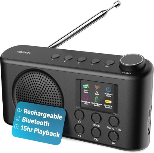 [29054] Majority ORWELL Pro Portable FM/DAB Radio with Display & Bluetooth USB-C Rechargeable