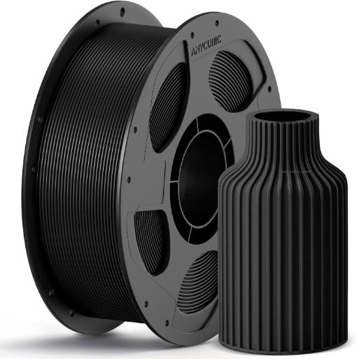 [30526] Anycubic PETG Filament Black 1Kg. Ideal Usage: Mechanical brackets, water bottles, drone parts, and functional outdoor fixtures. Offering high impact resistance, weather durability, and chemical resistance.