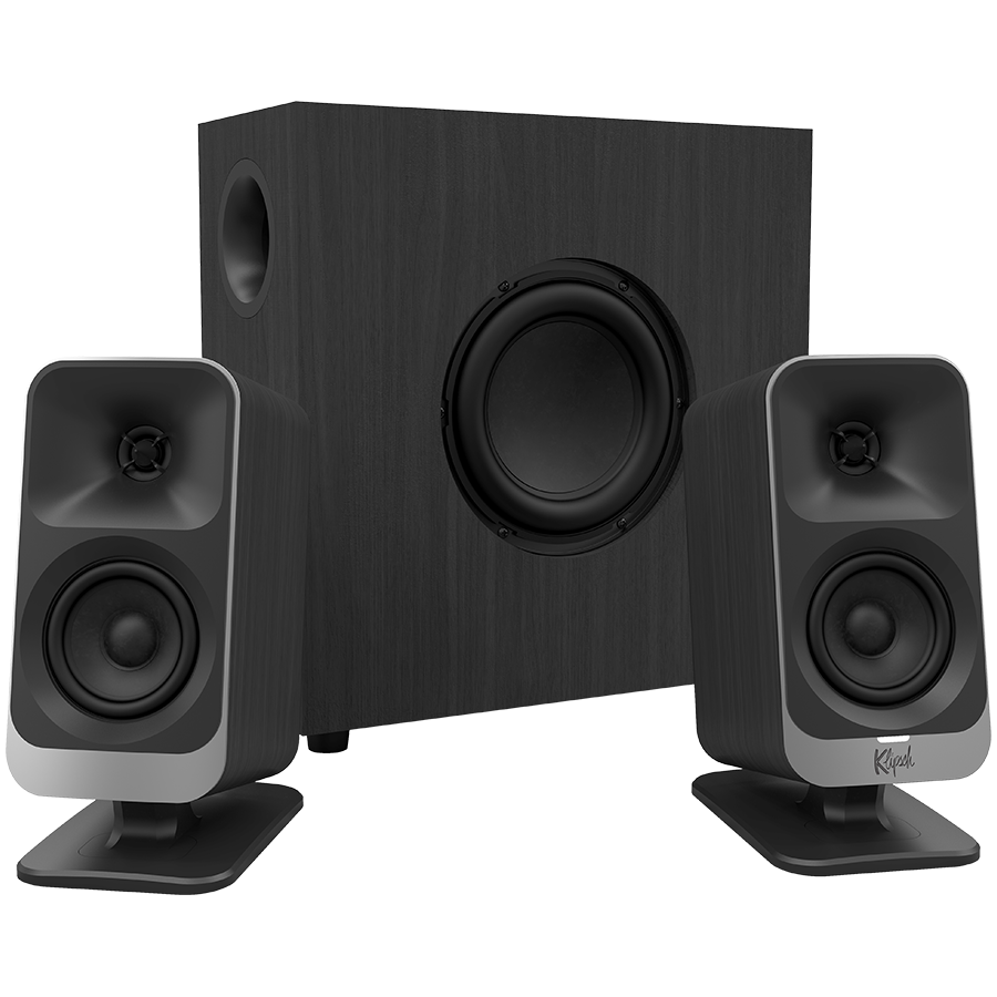 [1080091] Klipsch ProMedia Lumina 2.1 Gaming Audio System with Subwoofer and LED Lighting Effects Built-in, Black
