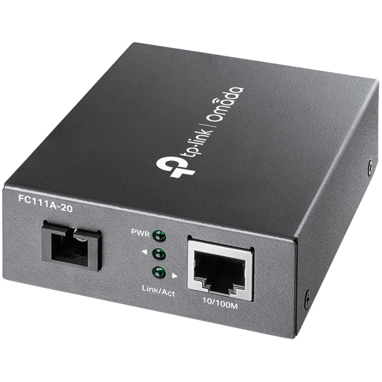[TL-FC111A-20] 10/100 Mbps RJ45 to 100 Mbps Single-mode SC WDM Bi-Directional Fiber ConverterPORT: 1× 100Mbps SC Port, 1× 10/100M RJ45 Port (Auto MDI/MDIX)SPEC: Full-duplex, Tx:1550 nm, Rx:1310 nm, Up to 20 km, Chassis TL-FC1420 rack-mountable