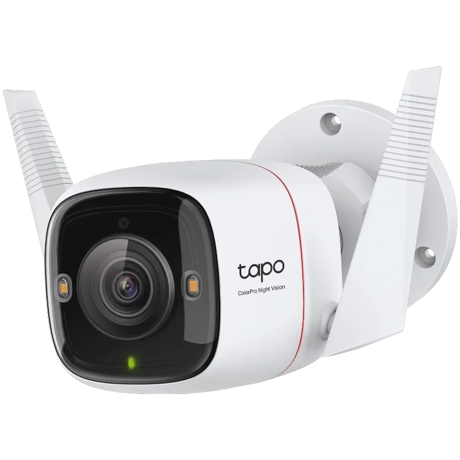 [TAPO C325WB] Outdoor Security Wi-Fi CameraSPEC: 2K QHD (2688x1520), F1.0, 2.4 GHz, 2T2R, 2 Г— External Antennas, 1 Г— Ethernet PortFEATURE: Night-Piercing Color Vision, Smart AI Detection and Notifications (motion, people, pets, cars, abnormal sound), Sound and