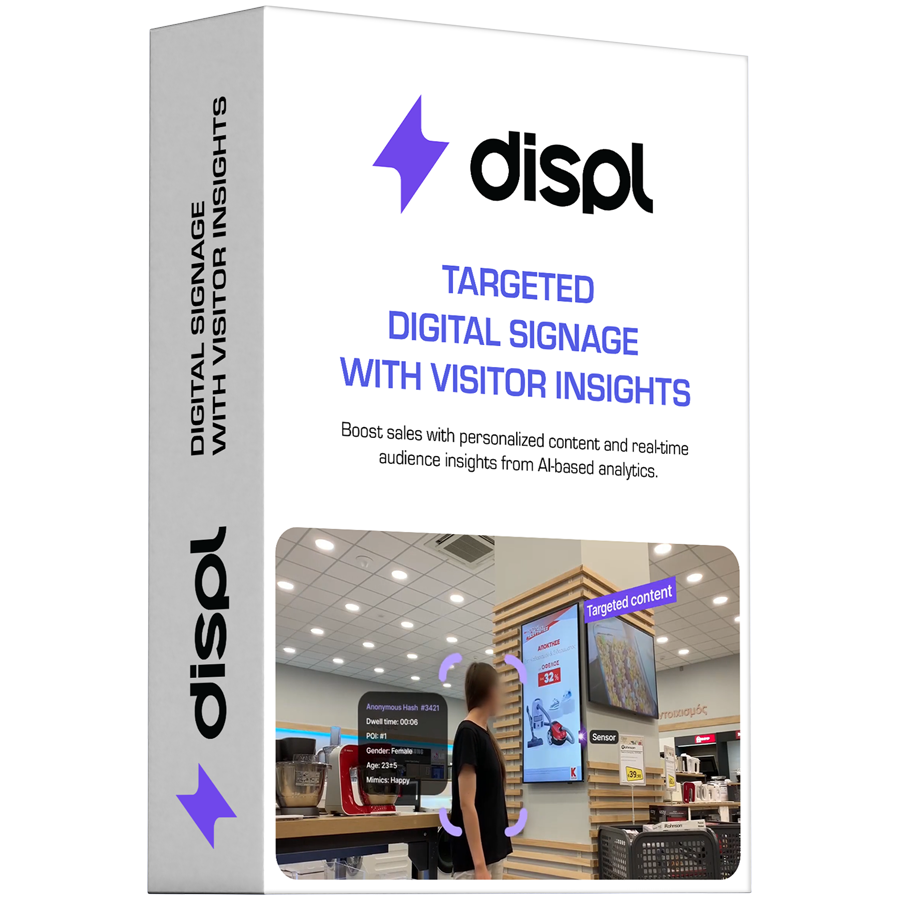 [DF_PUCL_LTD_M12_4] Displayforce Targeted Digital Signage with Visitors Insights - 1 Year license