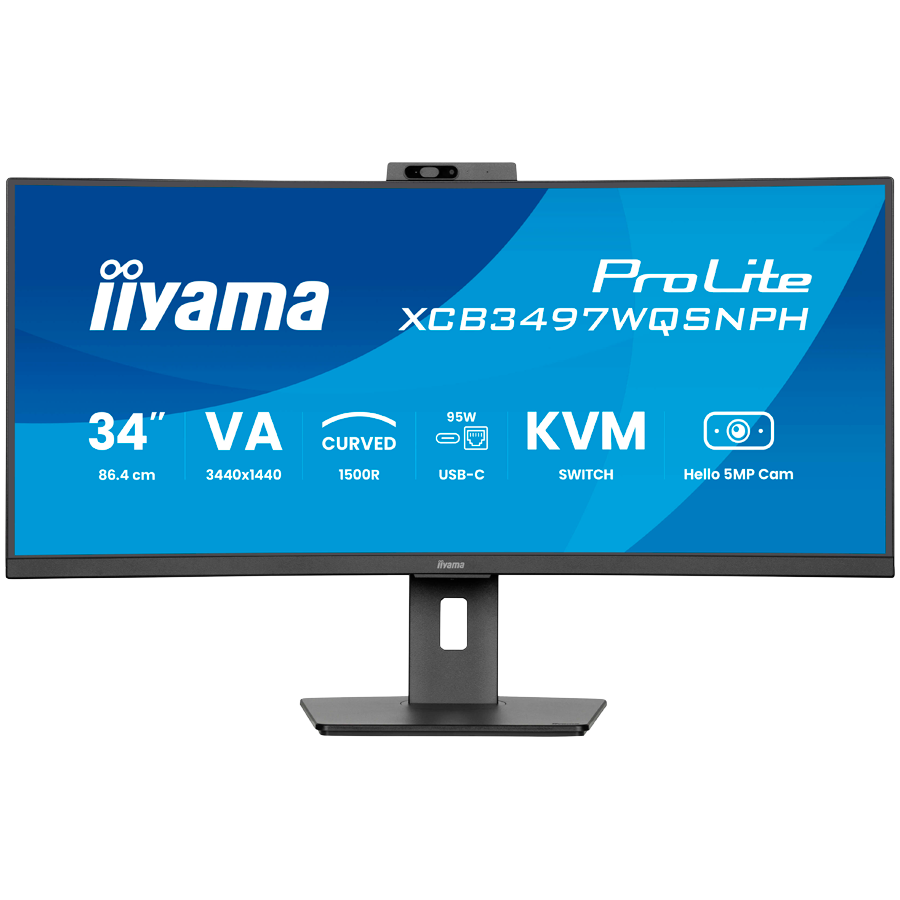 [XCB3497WQSNPH-B1] Iiyama ProLite XCB3497WQSNPH-B1 LED monitor curved 34"(31.3 viewable) 3440 x 1440 UWQHD 120 Hz VA 300 cd/m 3000:1 2xHDMI DisplayPort USB-C