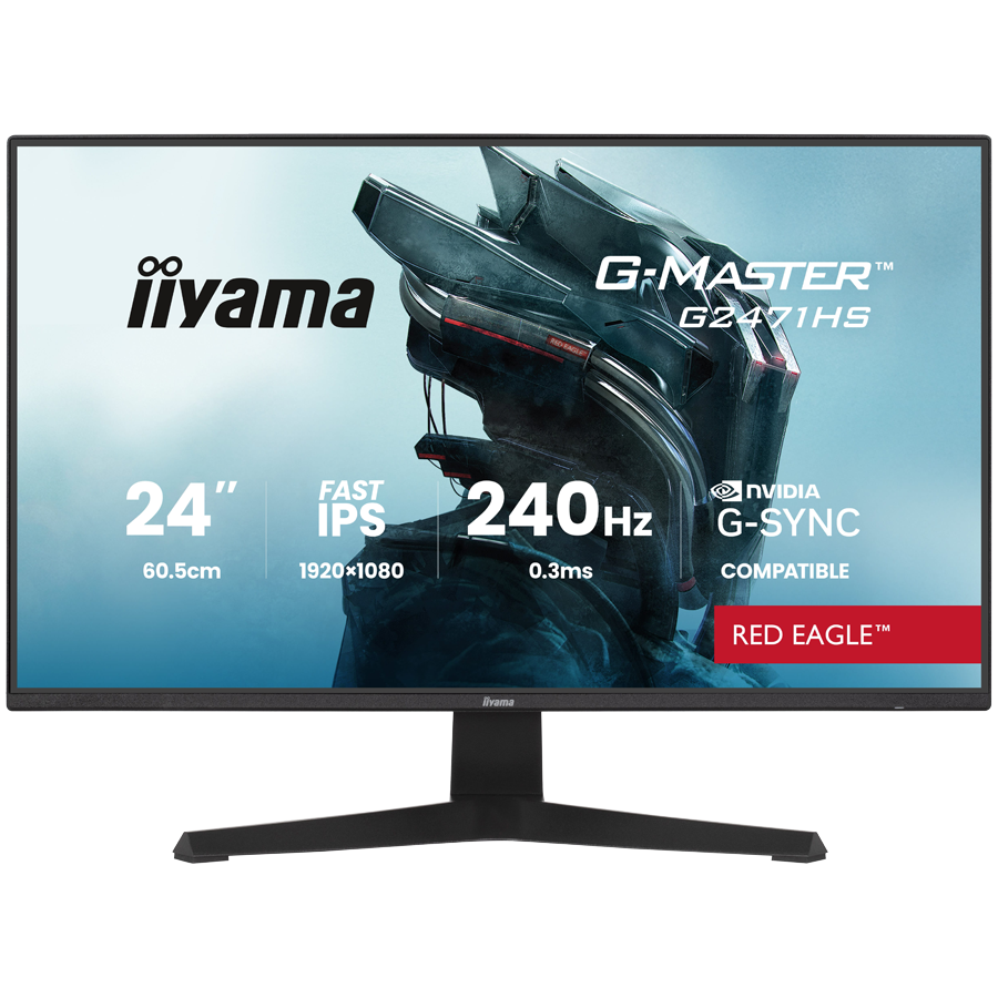 [G2471HS-B1] IIYAMA Gaming Monitor G2471HS-B1 G-MASTER 23.8" Fast IPS 1920 x 1080 350cd 1000:1 0.3ms  HDMI DP Tilt