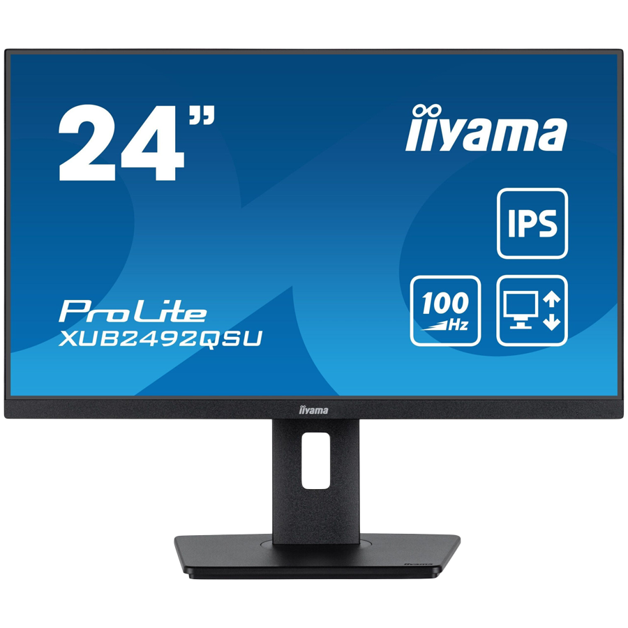 [XUB2492QSU-B1] IIYAMA Monitor LED XUB2492QSU-B1 23.8" IPS 2560 x 1440 @100Hz 300 cd/m² 1000:1 0.5ms HDMI DP USB-Hub 	height, swivel, tilt, pivot (rotation both sides) 3y