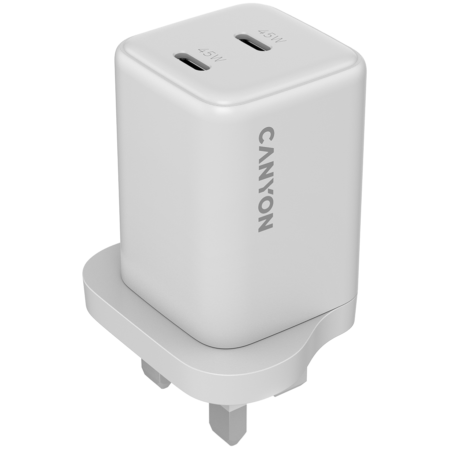 [CNS-CUW65ACC-UK] CANYON charger CU65ACC GaN 65W 2xPD 1xQC UK White