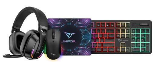 Alcatroz X-Craft 4in1 Gaming Set Keyb+Mouse+Mat+H/set Rechargeable NEXUS Black