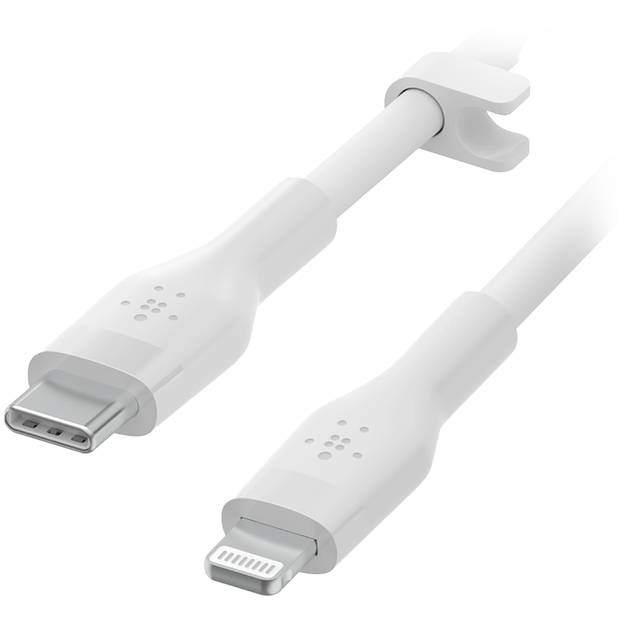 BELKIN BoostCharge Flex USB-A Silicone Cable with Lightning Connector, 1M, White