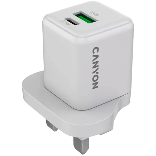 CANYON charger CU20AC GaN 20W 1xPD 1xQC UK White