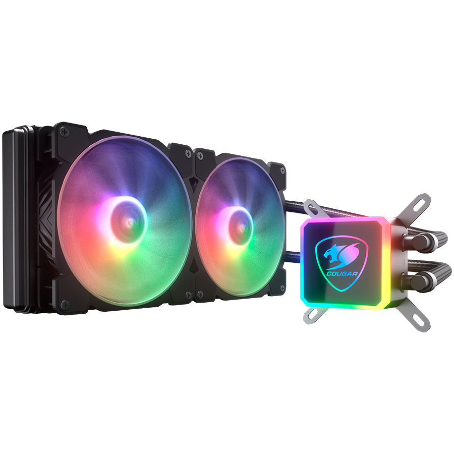 [CGR-AQUA RGB 280] Cougar AQUA ARGB 280 AiO Liquid Watercooling - 140mm RGB fan x2, remote control