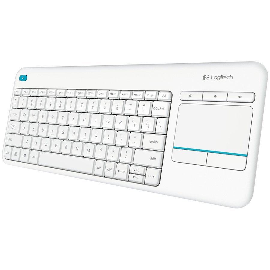 [920-007144] Logitech K400 Plus Wireless Touch Keyboard - White - UK