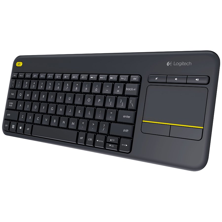 [920-007143] Logitech K400 Plus Ασύρματο Πληκτρολόγιο με Touchpad, διάταξη UK, Μαύρο