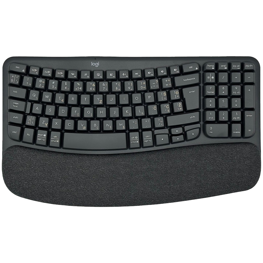 [920-012304] Logitech Wave Bluetooth ergonomic keyboard - Graphite - US Int'l (920-012304)