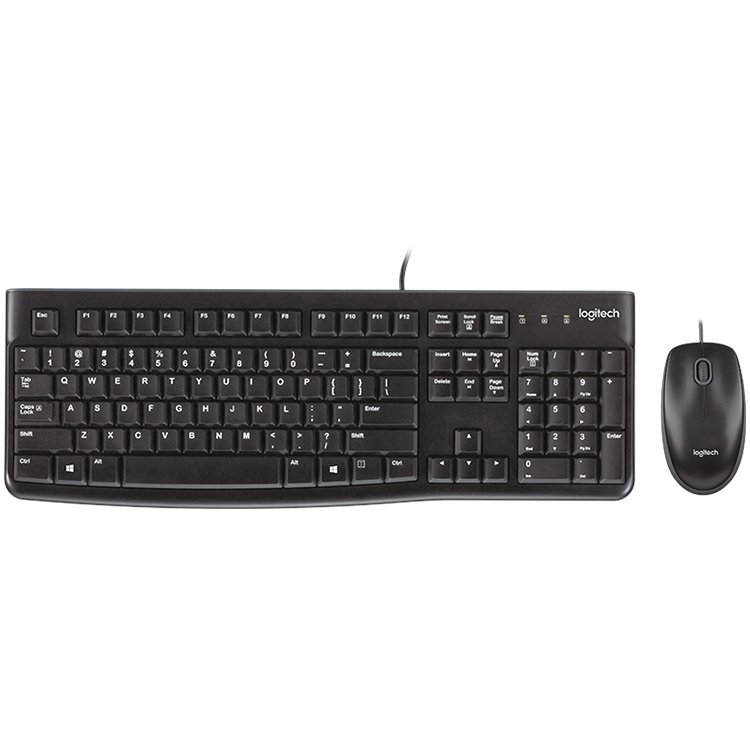 [920-002563] Logitech MK120 Corded Combo - Black - USB - US Int'l - Eer